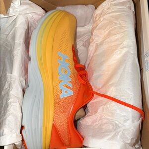 Hoka Orange and Yellow Gradient Running Shoe with White Logo